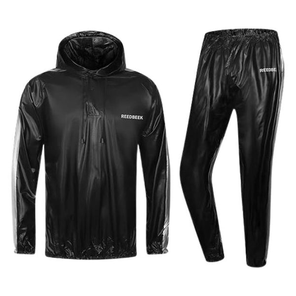Heavy Duty Fitness Sweat Suit Heat Trapping Sauna Suit Gym Exercise Heat Shaper Button Jacket Pant