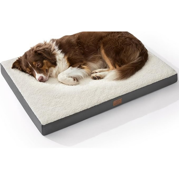Bedsure Dog Beds Large Sized Dog - Orthopedic Flat Pet Beds with Removable Washable Cover, Egg Crate Foam Puppy Mat, Suitable for Pet Up to 65 lbs