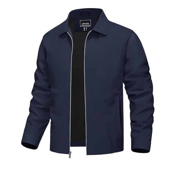 TACVASEN Mens Lightweight Windbreaker Full Zip Up Laydown Collar Jackets Light Casual Coat with Zip Pockets