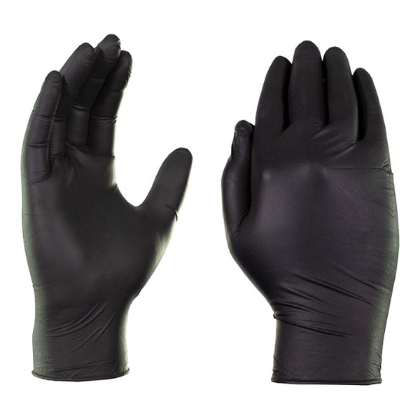 X3 Black Nitrile Disposable Industrial-Grade Gloves 3 Mil, Latex and Powder-Free, Food-Safe, Non-Sterile, Lightly-Textured