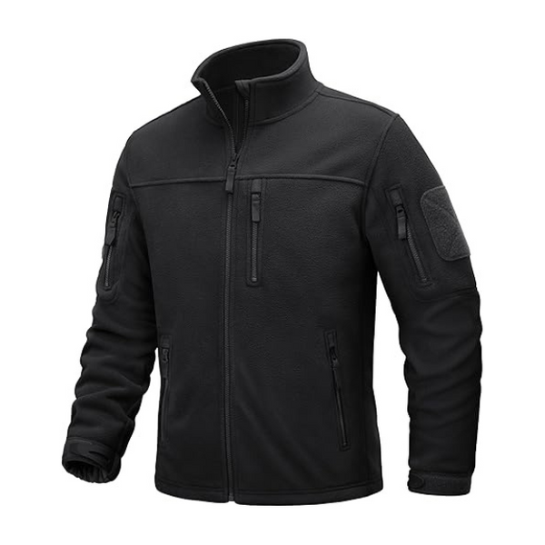 TACVASEN Men's Fleece Jacket Full Zip Winter Jacket Lightweight Tactical Jackets Outdoor Hiking Coats with Pockets