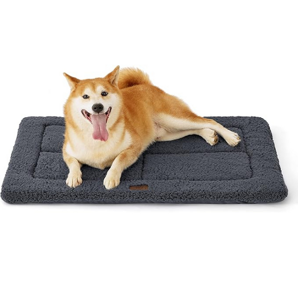 Bedsure Washable Dog Crate Bed for Large Dogs, Soft Foam Floor Pet Mat, Versatile Lightweight Pet Crate Pad for Cages